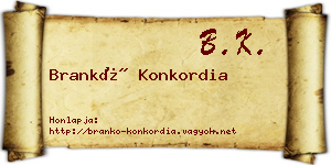 Brankó Konkordia névjegykártya